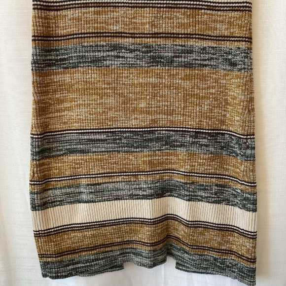 prAna Acadia Midi Skirt Peacock Multicolor Stripe Ribbed Knit Size Small - Picture 3 of 9